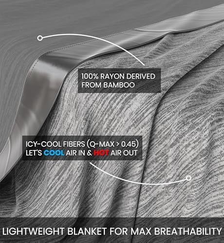 Everlasting Comfort Cooling Blanket for Hot Sleepers - Soft, Lightweight & Breathable Throw Blanket with Easy to Clean Mat...