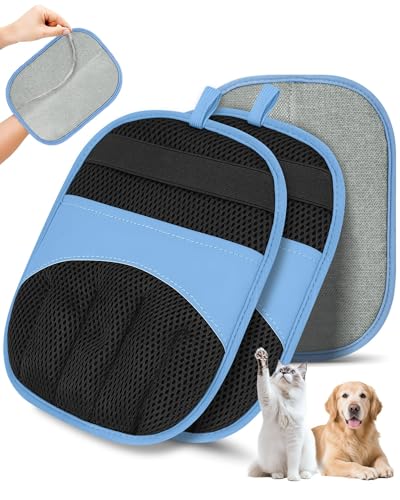 2 Pack Pet Hair Removal Glove - Electrostatic Magic Brush Gloves Pet Hair for Dogs and Cats, The Magic Brush Pure Path Yom...