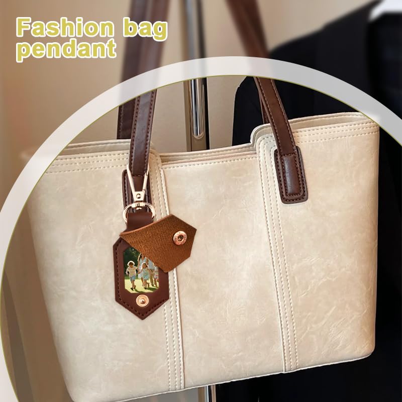 Tofwaol Custom Photo Keychain Leather Personalized Keychain for Women Men Custom Keyring with Picture Diy Photo Key Chain