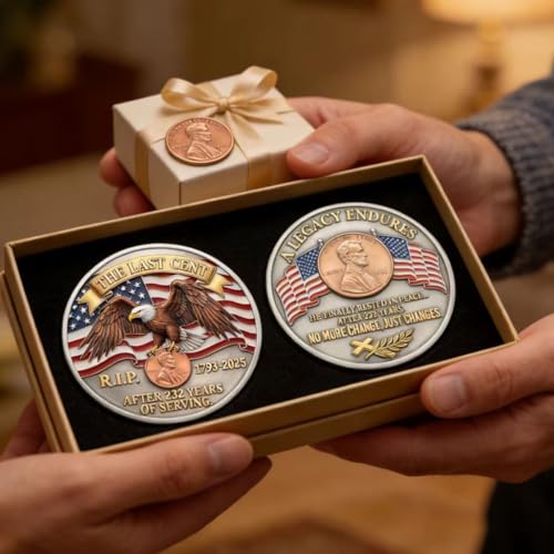 5PCS The Last Cent Legacy Collection Commemorative Coin,Patriotic Eagle Design, Collector Keepsake Gifts, Non-Currency Dis...