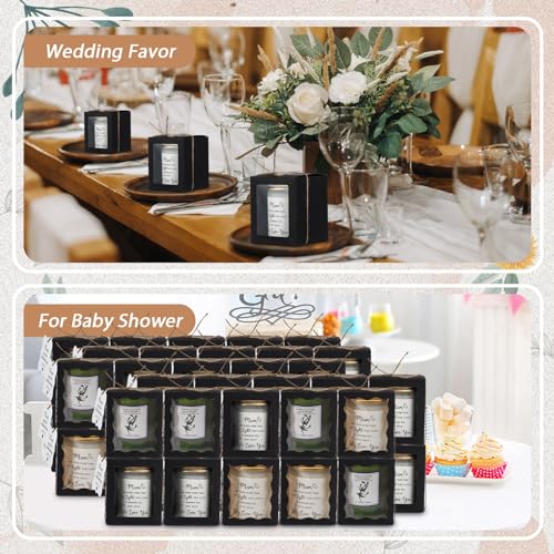 ReliThick 50 Set Candle Gift Box Transparent Gift Packaging for 4-10 oz Candles 50 Paper Thank You Tag for Wedding Birthda...