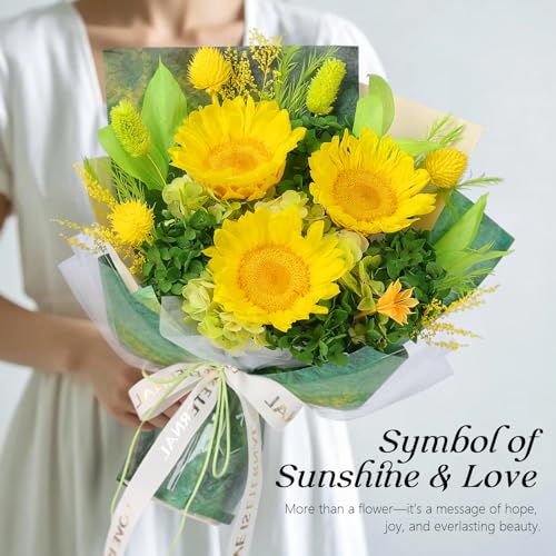Preserved Sunflower Bouquet - Forever Flowers for Delivery, Long-Lasting Flower with Gift Box, Eternal flowers Bouquet, Mo...