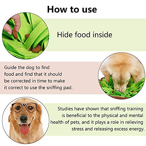 AWOOF Pet Snuffle Mat for Dogs, Interactive Feed Game for Boredom, Encourages Natural Foraging Skills for Cats Dogs Bowl T...