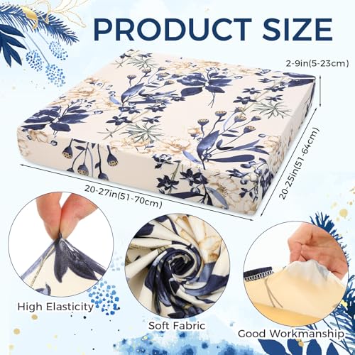 Tegeme 8 Pcs Stretch Printed Sofa Cushion Covers Outdoor Floral Couch Covers Replacement Outdoor Couch and Sofa Slipcovers...