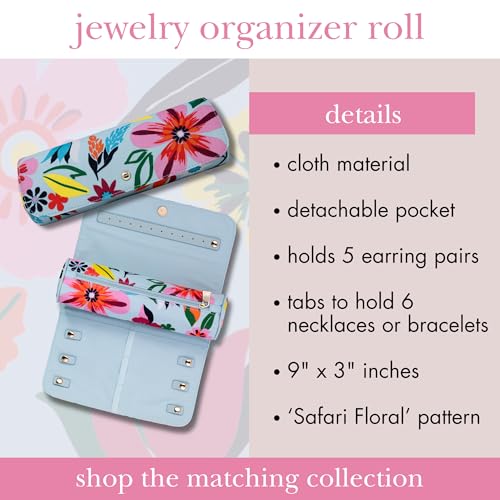 kate spade new york Travel Jewelry Case Organizer, Fabric Jewelry Box for Mother's Day, Cute Jewelry Organizer Holds Neckl...