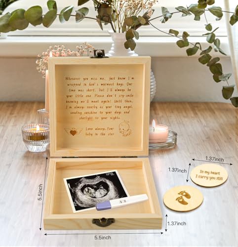 Miscarriage Memorial Box - Baby Keepsake Box for Mothers Parents, Pregnancy/Infant Loss Angel Baby Memory Loss of Baby Sym...
