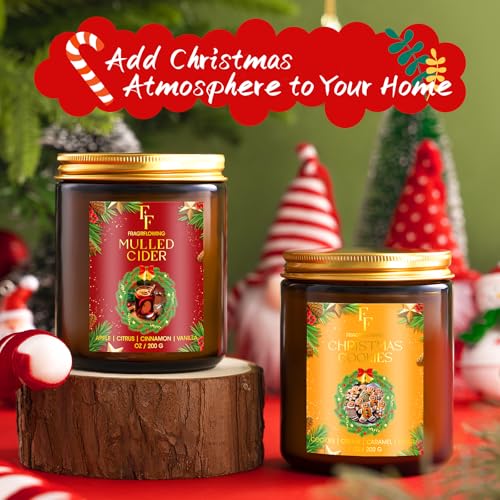 Christmas Candles Set, Scented Candles for Home, 4 Pack Holiday Natural Soy Candles, Christmas Gifts for Women Men, Festiv...