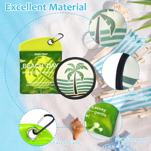 BOPLYBAY Natural Sand Remover Pouch for Beach | Aloe & Oat Powder, Talc-Free & Hypoallergenic | Waterless Cleaner for Fee...
