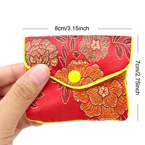 "Honbay 12PCS Jewelry Silk Purse Pouch Brocade Embroidered Bags Gift Bags, Assorted Colors (S)"