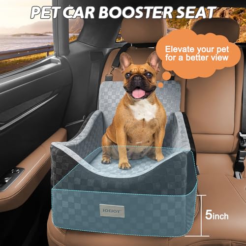 JOEJOY Elevated Dog Car Seat for Small/Medium Dogs up to 35 lbs, Memory Foam Booster Seat with Detachable Washable Cover, ...