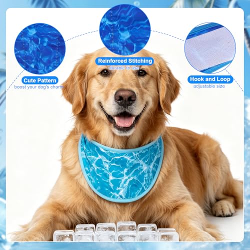 EXPAWLORER Dog Cooling Bandana - 2 Pack Instant Cool Chill Out Dog Scarf, Adjustable Summer Outdoor Ice Neck Cooler Vest, ...