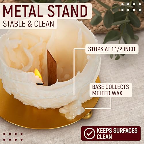 Spiral Candles Burn Around, Unscented Unique Shaped Candle on Metal Base, 4.5" Beige Beeswax Soy Wax Candle, 4h Burn, Twis...