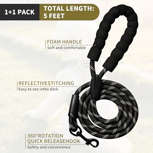 Small Dog Harness, Heavy Duty Tactical No-Pull Reflective Harness & Collar Set — Secure, No Choke, Easy On and Off Pet Ves...