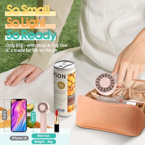 Mizong Mini Portable Fan, USB Rechargeable Handheld Fan with 3 Speed Wind, Pocket Personal Cooling Fan for Desktop Travel ...