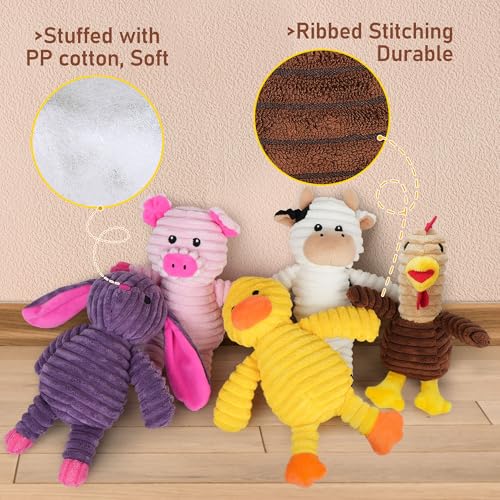 Prime Pets Dog Toys, 5 Pack, Plush Dog Squeaky Toys, Assortment Value Bundle Animal Pet Toy for Small Medium Large Dogs, S...
