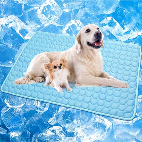 XinChangShangMao Dog Cooling Mat, Q-Max>0.4 Pet Dog Self Cool Pad, Ice Silk Washable Summer Cooled Mat for Dogs Cats, Kenn...