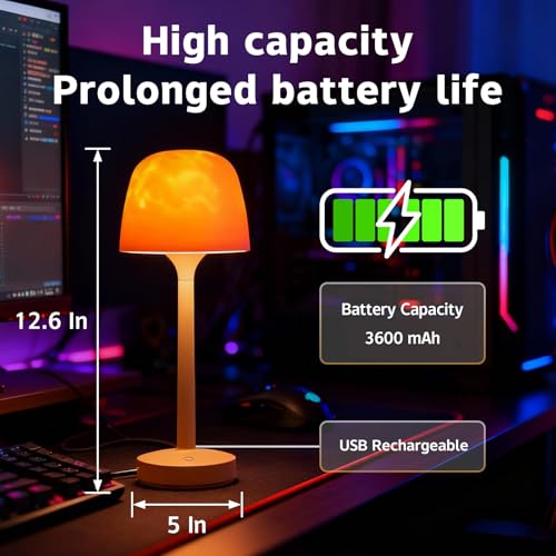 Peledic Waterproof Shower Lamp, Spa-Like Bathroom Light, Rechargeable Cordless Lamp with Touch & Remote Control, 16 Color ...