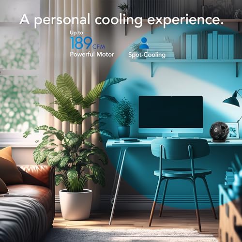 Vornado SPHERE Personal Adjustable Fan, Quiet Operation, Targeted Cooling Airflow, 2 Speed Settings, Manual Control, Detac...