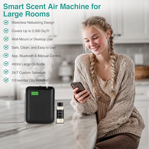 Scent Air Machine Starter Kit – Waterless Diffuser for Home & Commercial Use, Hotel Scent Diffuser Includes 100ml Essentia...