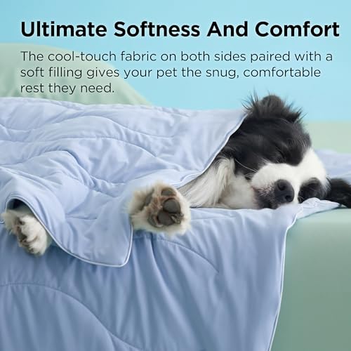 Bedsure Premium Cooling Blanket for Medium Dog - Q-MAX>0.5, Breathable Summer Washable Cold Pet Throw Blanket, Soft Durabl...