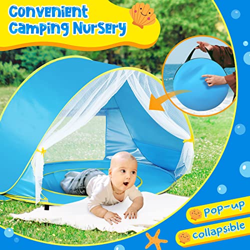 Monobeach Baby Beach Tent, Beach Canopy Sun Shelter UPF50+ UV Protection Baby Pool with Canopy, Easy Set Up Pop Up Baby Be...