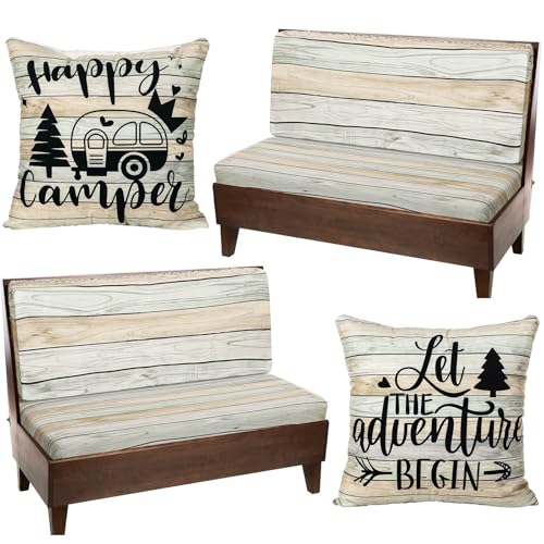 HunnmingRe 6 Pcs Rv Dinette Cushion Covers Stretch Washable Rv Dinette Cushion Covers Camper Accessories for Camper Car Be...