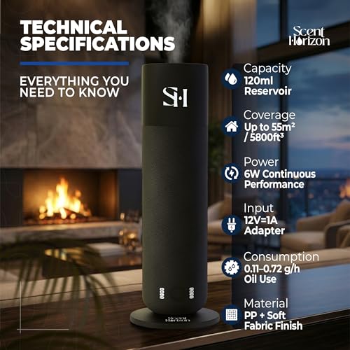 Hotel Waterless Diffuser, Tower Design Upgrade 2026 | 5-Star Hotel Premium Cold Air Oil Diffuser for Large Homes, Offices,...