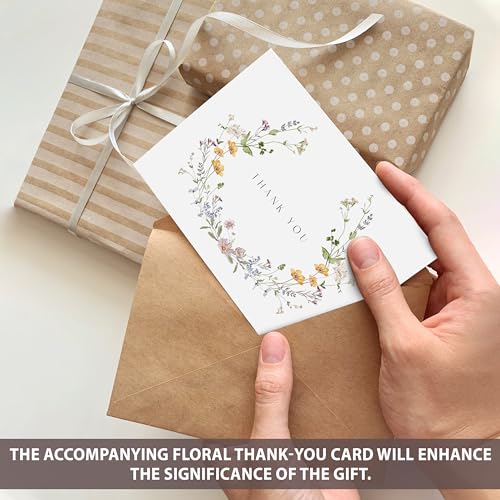 AUDREE Floral Thank You Cards With Envelopes (20 pack 4x6) - Wildflower Thank You Cards With Adhesive Envelope & Stickers...