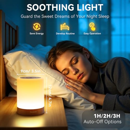 Auxmir Night Light for Kids Baby, Dimmable Touch Lamp for Nursery, 11 RGB Colors 5 Brightness, Portable Rechargeable Bedsi...