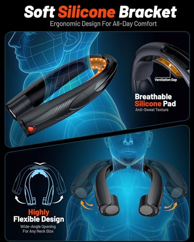 Funaudio Portable Neck Fan, 6000mAh Rechargeable Personal Fan with 6 Speeds, Up to 20 Hours Runtime, 360° Cooling Wearable...