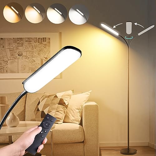marctronic Floor Lamp, 18W 1800LM Super Bright LED Floor Lamp with Remote & Works with Smart Plug, Dimmable Timing Eye Car...