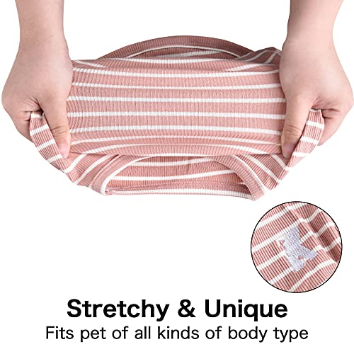Koneseve Dog Shirt Vest Lightweight Stretchy Dog T-Shirts Soft Cool Sleeveless Stripe Vests Breathable Clothes for Puppy K...