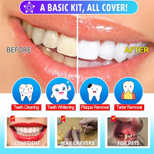 G.CATACC Dental Tools, Dental Pick Teeth Cleaning Tools Hygiene Kit, Plaque Remover for Teeth, Professional Stainless Stee...