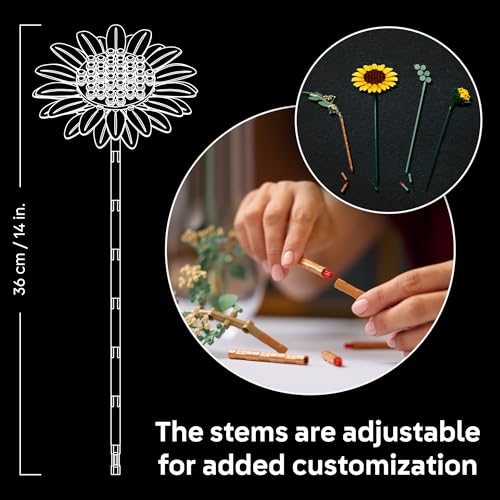 LEGO Botanicals Sunflower Bouquet Building Set for Adults, Ages 18+ - Gifts for Mothers Day - Artificial Flowers for Home ...
