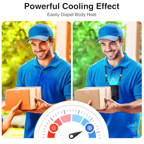 Portable Fan 4000mAh Rechargeable, 4 Speeds 13000RPM Strong Airflow, Personal Waist Fan with Max 24H Working Time, Wearabl...