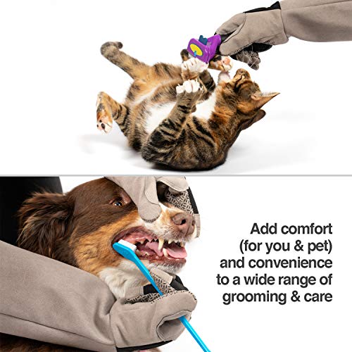 PetFusion Multipurpose Pet Glove for Grooming, Trips to Vet, Handling. [Puncture & Scratch Resistant, Water Resistant]. 12...