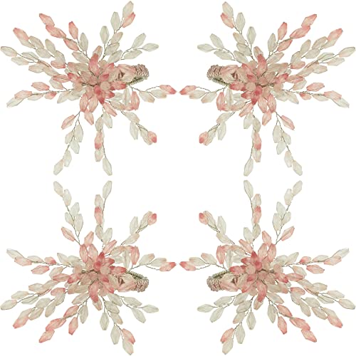 Beaded Flower Napkin Rings (Set of4)