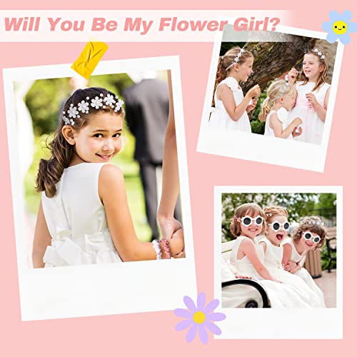 9Pcs Flower Girl Proposal Gift Set, Will You Be My Flower Girl Gift for Wedding Includes Tumbler Sunglasses Hair Accessory...