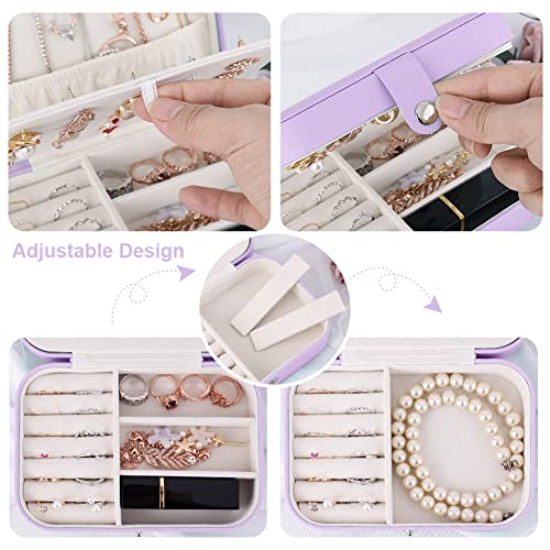 jiemei Jewelry Box, Travel Jewelry Organizer Cases with Doubel Layer for Women’s Necklace Earrings Rings and Travel Access...