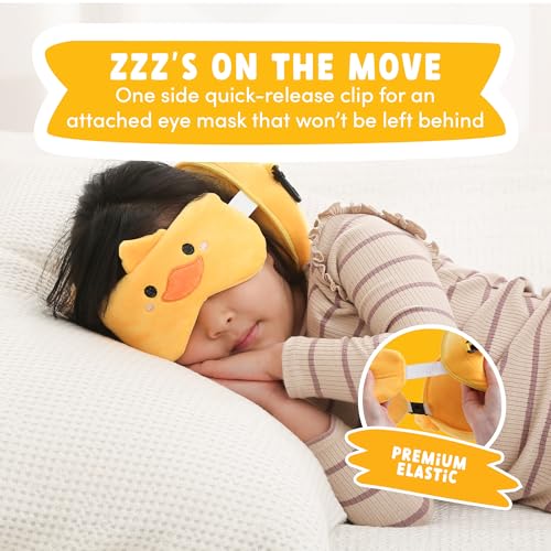 ecoZen Lifestyle Travel Neck Pillow with Eye Mask - Kids Travel Pillow for Sleeping - Toddler Travel Essential and Travel ...