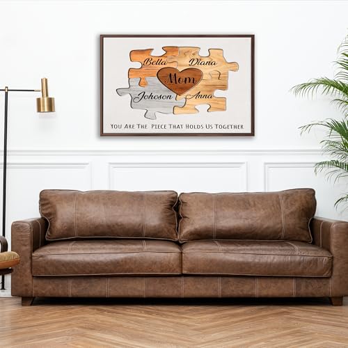 Personalized Mothers Day Idea Gifts for Mom from Daughter Son Kids Husband Custom Puzzles Sign Canvas Prints with Names fo...