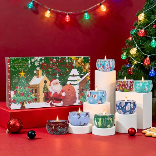 Aeraroma Christmas Candle Set, 8 Pack Christmas Scented Candles, 20oz Scented Candle Gift for Women Men, Aromatherapy Soy ...