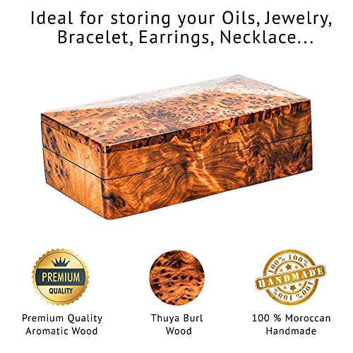 BAZAARDI Hand Carved Wooden Multipurpose Keepsake Jewelry Decorative Art Box Storage Organizer (Large wood Box,Antique) (M...
