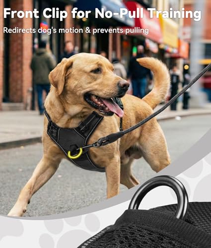 Joytale No Pull Dog Harness Medium Sized Dog, Reflective Pet Vest with Front Clip, Adjustable Soft Padded Harnesses with E...