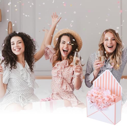PATIKIL Paper Flower Gift Bags Set, 4 Pcs Paper Bouquet Flower Gift Bag with Handle Small Folding Hand Hold Envelope Box f...