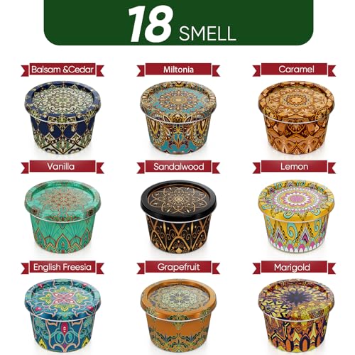 18-Pack Aromatherapy Candle Set - Travel-Size Scented Candles 2.5oz Each | 10+ Hour Relaxing Long-Lasting Burn | Fragrant ...