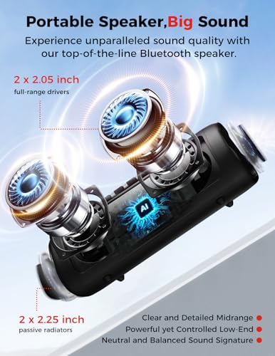 BolaButty Bluetooth Speaker with HD Sound, Portable Wireless, IPX5 Waterproof, Up to 20H Playtime, TWS Pairing, BT5.3, for...