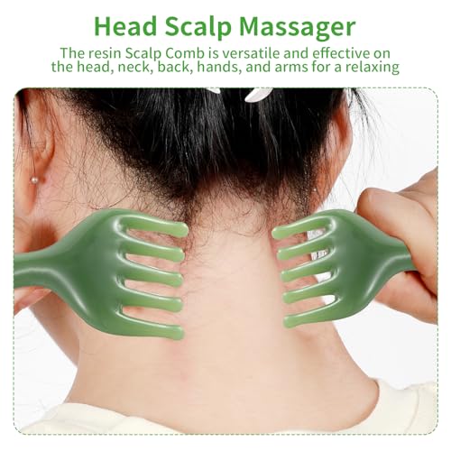 WY LIGHTING LEVEL 2Pcs Head Massager Manual Hair Scalp Massager Gua Sha Five Claw Massage Tool Comb Portable Handheld Resi...