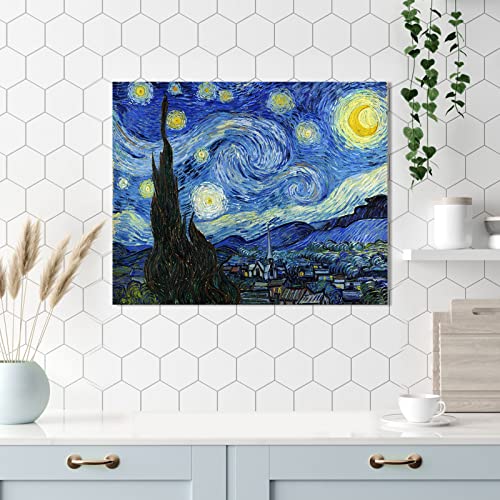 Van Gogh Canvas Wall Art: Starry Night Landscape Painting Picture Reproduction Room Decor - Famous Art Prints Modern Artwo...