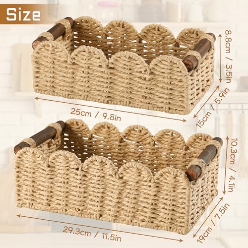 Storage Basket Wicker Baskets for Organizing Toilet Paper Storage Basket for Toilet Tank Top,Beige
